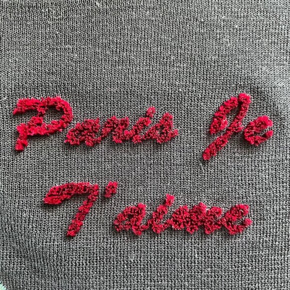 III Viviniko Rare SS Crew Neck Knit Top w Raised Graphics Blk Red Blue Sz M - Picture 7 of 11